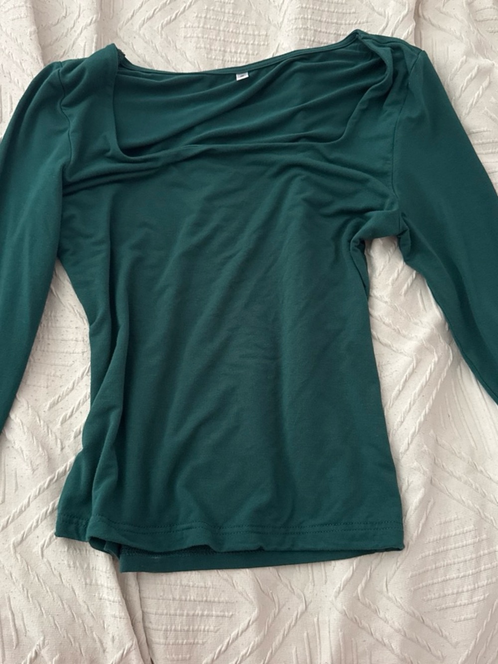 Amazon Women’s Long Sleeve Square Neck Top - Teal Green